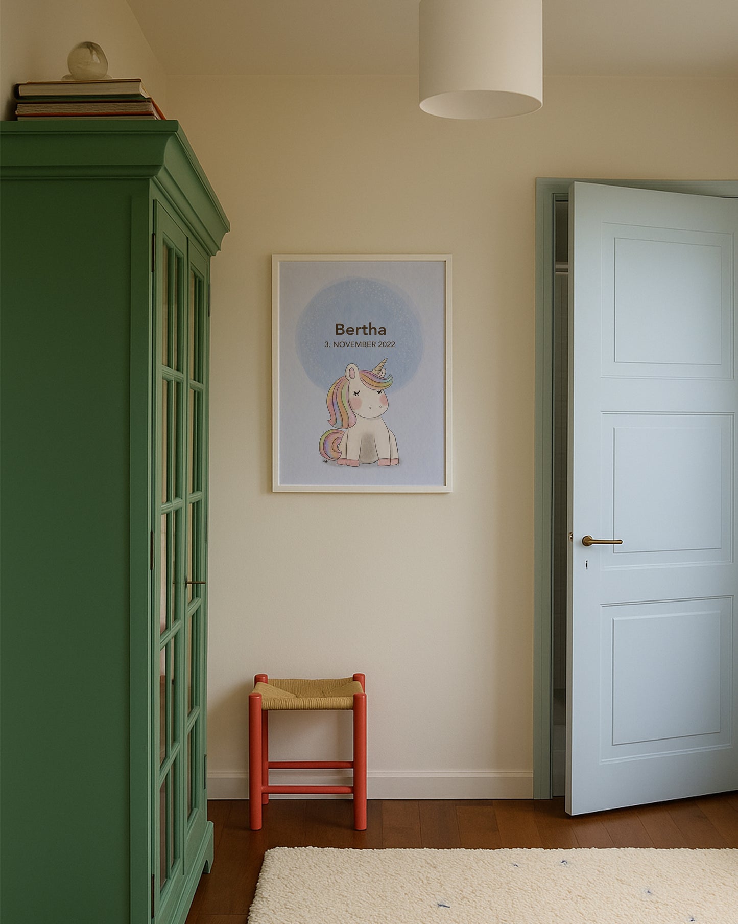 Navneplakat med enhjørning | Plakat med barnets navn
