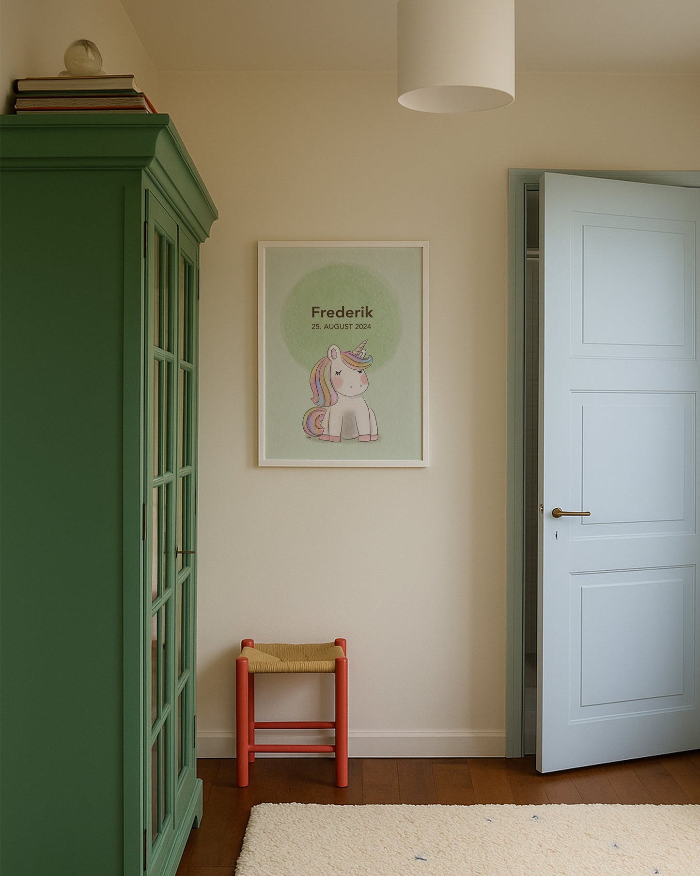 Navneplakat med enhjørning | Plakat med barnets navn