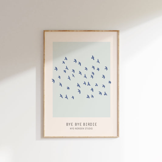 Bye Bye Birdie | Plakat med fugle | Flere farver