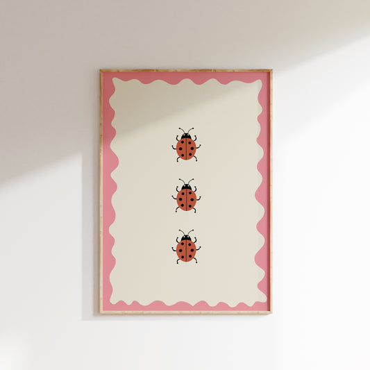 Marie marie marolle | Plakat med mariehøner